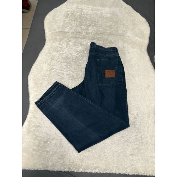 Vintage BOSS Mens Blue Denim Jeans Skater Y2K Size‎ 34M 34x32 Read Made USA